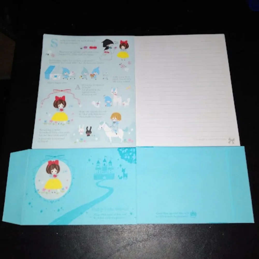 15pc LOT: FAIRY TALE WORLD SNOW WHITE WRITING PAPER + MATCHING ENVELOPES**NEW!